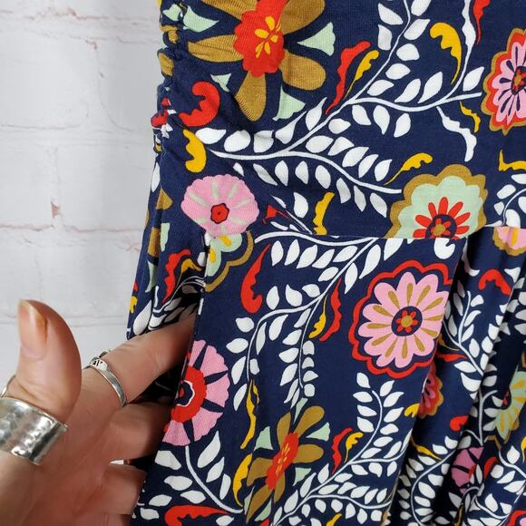 Boden Effie V-Neck Jersey Dress US Sz 16-18 Blue Multi Floral Pockets Sleeveless - Picture 5 of 12